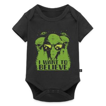 Alien Galaxy Ufo Vaisseau spatial extraterrestre - Body à manches courtes Premium Bébé - noir - Devant