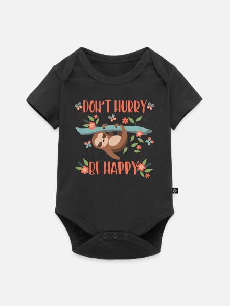 Lustiges Faultier Faules Faultier - Baby Premium Kurzarmbody - Schwarz