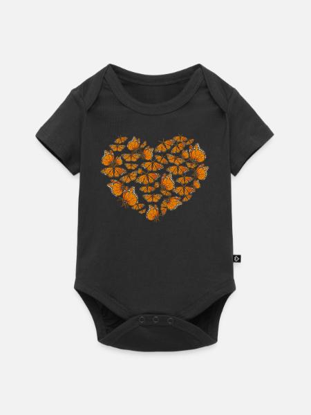 Monarchfalter - Baby Premium Kurzarmbody - Schwarz