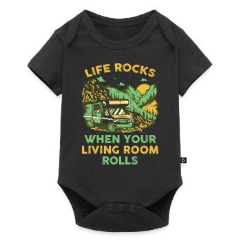 When Your Living Room Rolls Motorhome Gift - Baby Premium short-sleeve bodysuit - black - Front