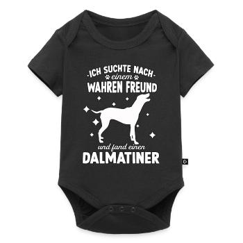 Dalmatiner Hundeschule Dalmatiner Gassi Hunde - Baby Premium Kurzarmbody - Schwarz - Vorne