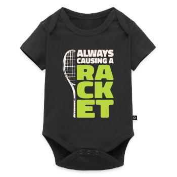Joueur de tennis Raquette de tennis Balle de tennis - Body à manches courtes Premium Bébé - noir - Devant