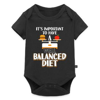 Important Balanced Diet Burger And Fruits - Baby Premium short-sleeve bodysuit - black - Front