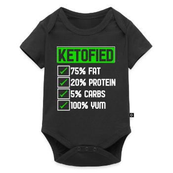 Keto Diet Ketofied Fat Protein Carbs Yum - Baby Premium short-sleeve bodysuit - black - Front