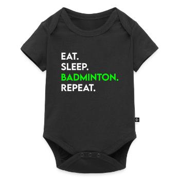 manger dormir badminton répéter - Body à manches courtes Premium Bébé - noir - Devant