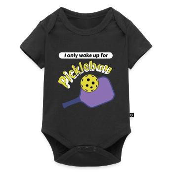 Outdoor Gartenspiel Lustiges Pickleball Design mit - Baby Premium Kurzarmbody - Schwarz - Vorne