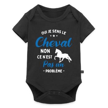 Oui Je Sens Le Cheval non ce n est pas un problème - Body à manches courtes Premium Bébé - noir - Devant