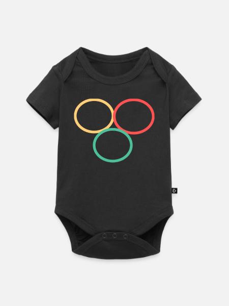 Drei Kreise Simpel Design - Baby Premium Kurzarmbody - Schwarz
