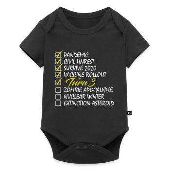 Turn 3 Checklist Funny Birthday Gift Funny Birthda - Baby Premium Kurzarmbody - Schwarz - Vorne