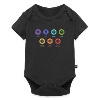 Seven Chakra know see speak love strive feel - Baby Premium short-sleeve bodysuit - black - Front