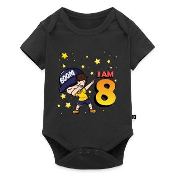 Boom J’ai 8 | Anniversaire Garçon | Fête du 8ème anniversaire - Body à manches courtes Premium Bébé - noir - Devant