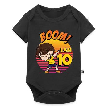 Boom I'm 10 | Birthday Boy | 10th Birthday Party - Baby Premium short-sleeve bodysuit - black - Front