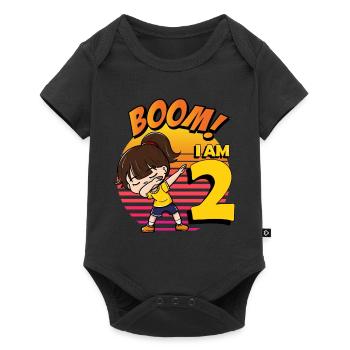 Boom J’ai 2 | Birthday Girl | Fête d’anniversaire 2nd - Body à manches courtes Premium Bébé - noir - Devant