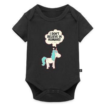 Einhorn - Baby Premium Kurzarmbody - Schwarz - Vorne