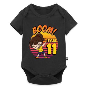 Boom I'm 11 | Birthday Girl | 11th Birthday Party - Baby Premium short-sleeve bodysuit - black - Front