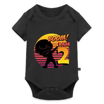 Boom J’ai 2 | Anniversaire Garçon | Fête d’anniversaire 2nd - Body à manches courtes Premium Bébé - noir - Devant