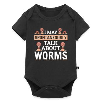 Je peux parler spontanément de Worms - Body à manches courtes Premium Bébé - noir - Devant
