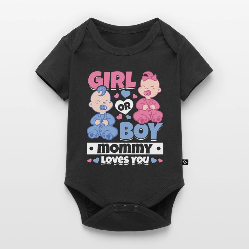 Mädchen oder Junge Mama liebt dich Neugeborenes Baby Premium Kurzarmbody