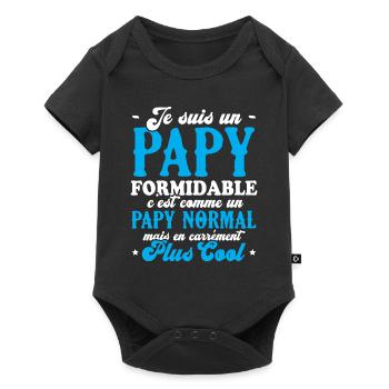 Un Papy Formidable C'est Comme Un Papy Normal - Body à manches courtes Premium Bébé - noir - Devant