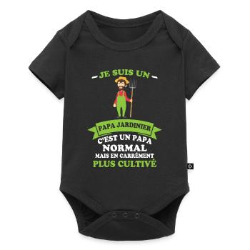 Je Suis Un Papa Jardinier C'est Un Papa Normal - Body à manches courtes Premium Bébé - noir - Devant