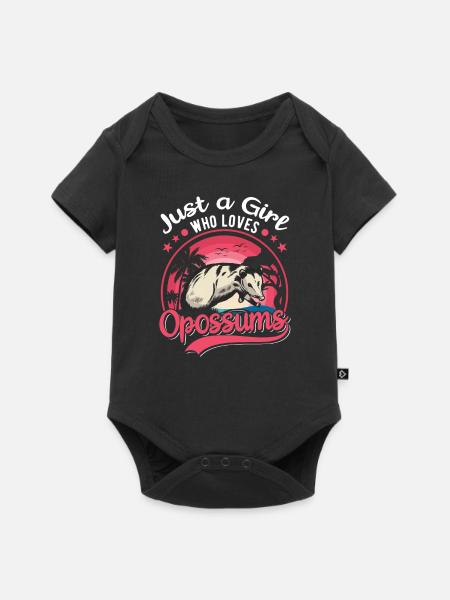 Opossum Mädchen Possum Beutelratte - Baby Premium Kurzarmbody - Schwarz