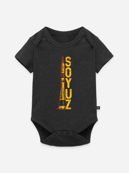 Sojus Rakete Sowjetunion - Baby Premium Kurzarmbody - Schwarz