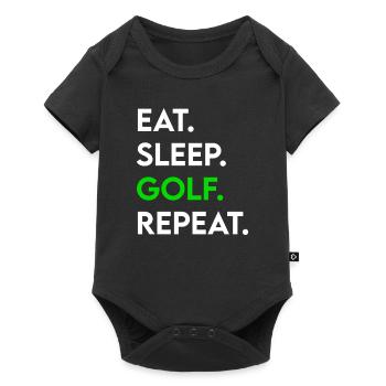 manger dormir golf répéter - Body à manches courtes Premium Bébé - noir - Devant