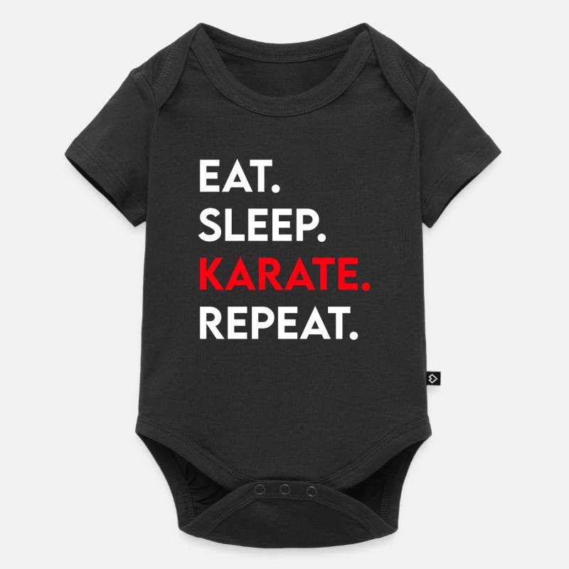 manger du karaté du sommeil répéter - Body à manches courtes Premium Bébé - noir
