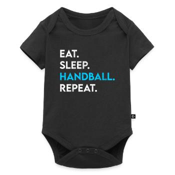 manger du sommeil handball répéter - Body à manches courtes Premium Bébé - noir - Devant