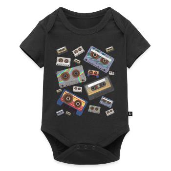 80s Music 80s Theme Party Retro Cassette - Baby Premium short-sleeve bodysuit - black - Front