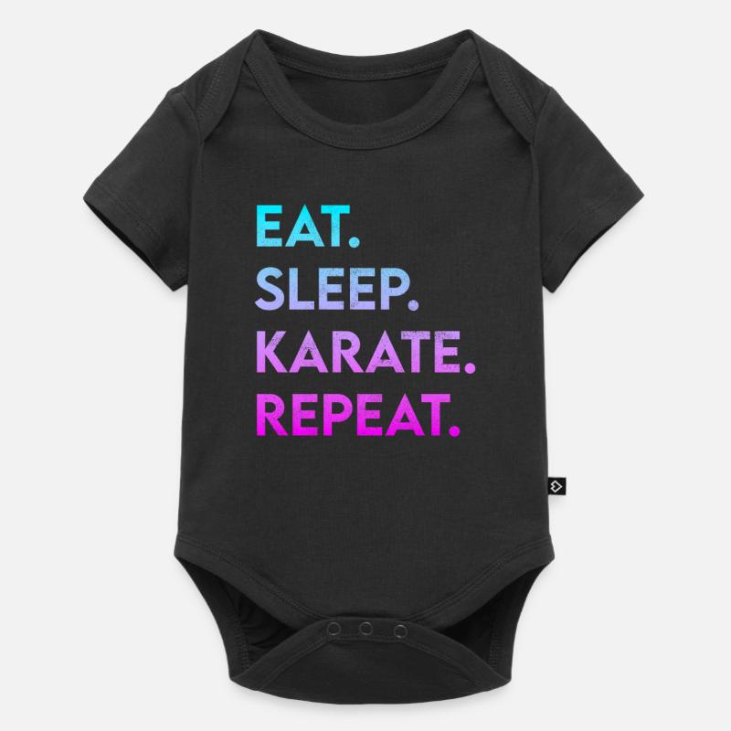 manger du karaté du sommeil répéter - Body à manches courtes Premium Bébé - noir