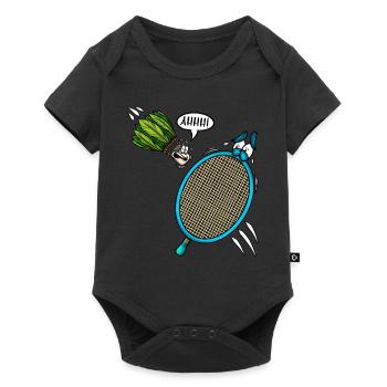 Joueur de badminton Shuttlecock Hurlant Ahhh - Body à manches courtes Premium Bébé - noir - Devant
