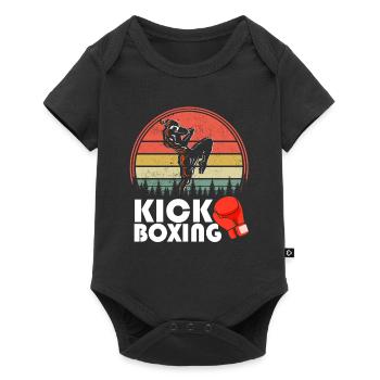 Retro Kickboxer Vintage Kickboxing Fighter MMA - Baby Premium short-sleeve bodysuit - black - Front
