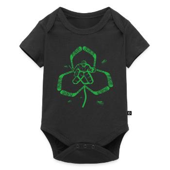 Ice Hockey Goalkeeper Kleeblatt St. Patrick's Day - Baby Premium short-sleeve bodysuit - black - Front