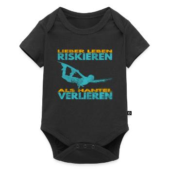 Lieber Leben riskieren, als Hantel verlieren. - Baby Premium Kurzarmbody - Schwarz - Vorne