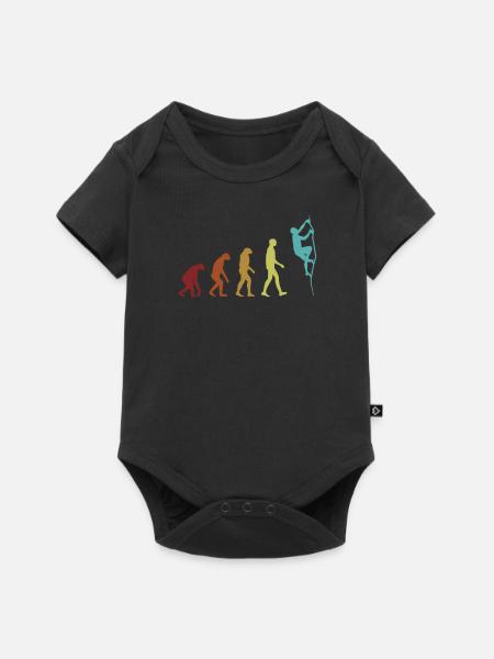 Climbing Evolution Bouldern Speedklettern Kraxler - Baby Premium Kurzarmbody - Schwarz
