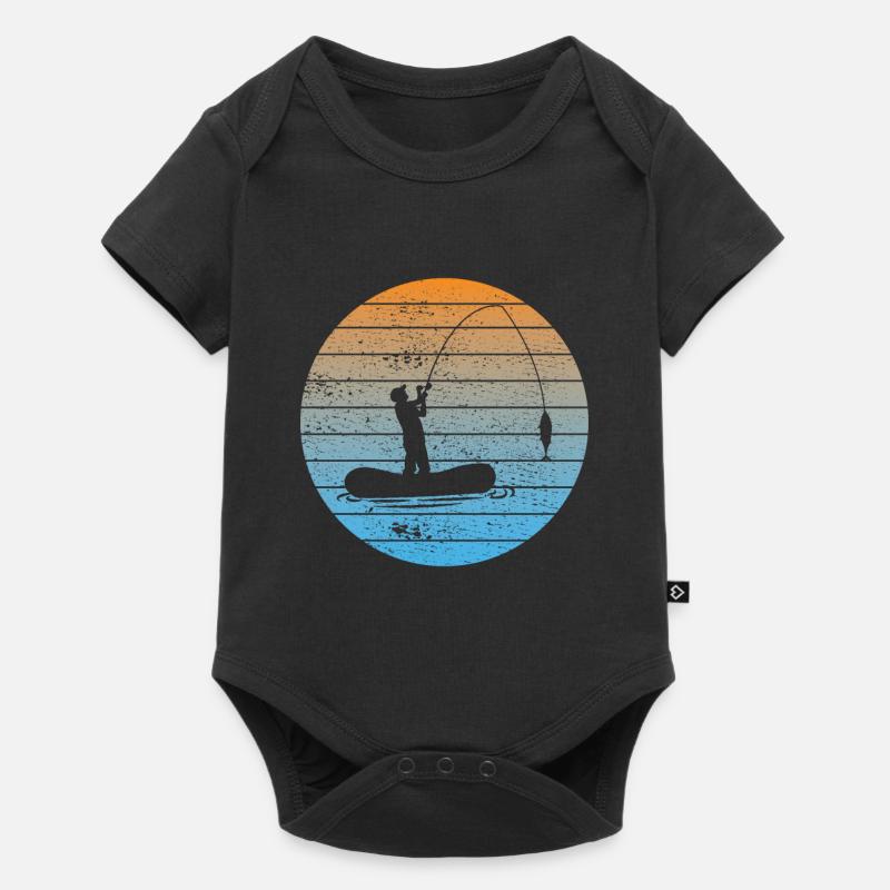 Pêche Pêche Hameçons Pêcheur Pêcheur - Body à manches courtes Premium Bébé - noir