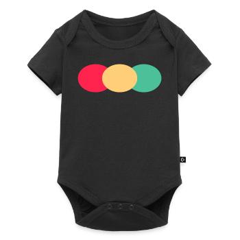 Trois ovales - Vert - Rouge - Jaune - Body à manches courtes Premium Bébé - noir - Devant