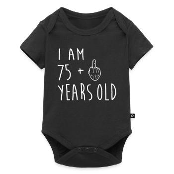 75 Birthday Gift T-Shirt Idea - Baby Premium Kurzarmbody - Schwarz - Vorne