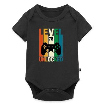 78 Level Unlocked - Baby Premium Kurzarmbody - Schwarz - Vorne