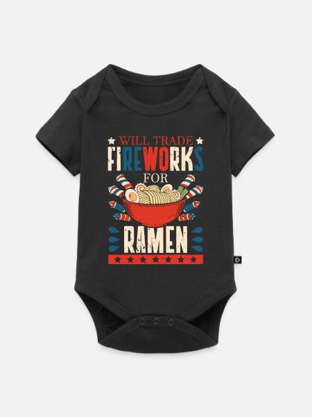 Tausche Feuerwerk Gegen Ramen | Ramen-liebhaber | - Baby Premium Kurzarmbody - Schwarz