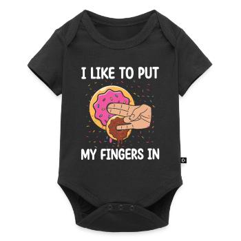 Ich Mag Es, Meine Finger Zu Legen | Donut Lover - Baby Premium Kurzarmbody - Schwarz - Vorne