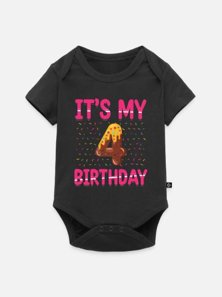 It's My 4th Birthday | Sprinkles Thematic - Baby Premium short-sleeve bodysuit - black