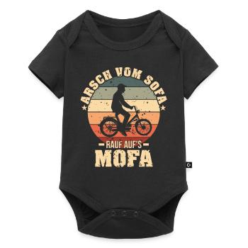 Arsch vom Sofa rauf aufs Mofa - Baby Premium Kurzarmbody - Schwarz - Vorne