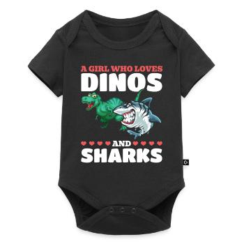 Dinosaur Great White Shark A girl who - Baby Premium short-sleeve bodysuit - black - Front