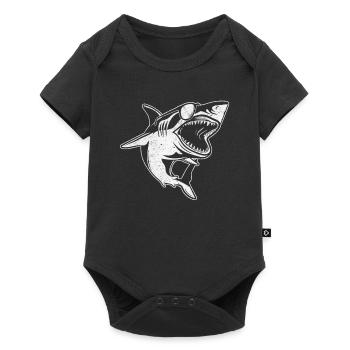 Requin Grand requin blanc - Body à manches courtes Premium Bébé - noir - Devant