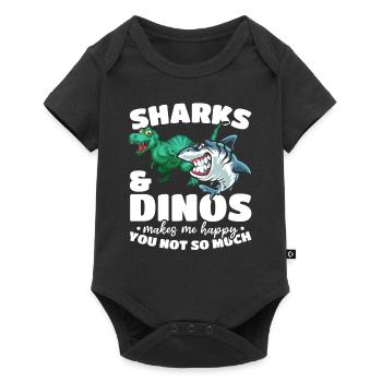 Sharks & Dinos me rend heureux que tu n’aimes pas ça - Body à manches courtes Premium Bébé - noir - Devant