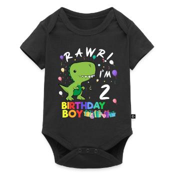 Rawr I'm 2 Cute Dinosaur Birthday Gift - Baby Premium Kurzarmbody - Schwarz - Vorne