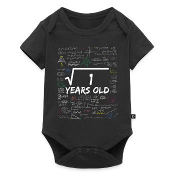 Racine carrée de 1 1er anniversaire mathématique amusant - Body à manches courtes Premium Bébé - noir - Devant