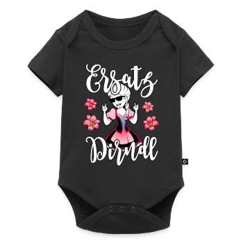 Ersatz Dirndl Trachtenshirt Damen - Baby Premium Kurzarmbody - Schwarz - Vorne